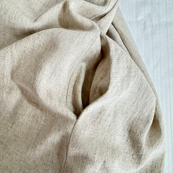 UMGEE Linen Blend Dress Oatmeal High Low Hem Pockets Boho Lagenlook Cover Up - Picture 5 of 8